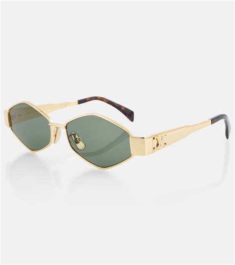 celine triomphe oval sunglasses gold|are celine sunglasses polarized.